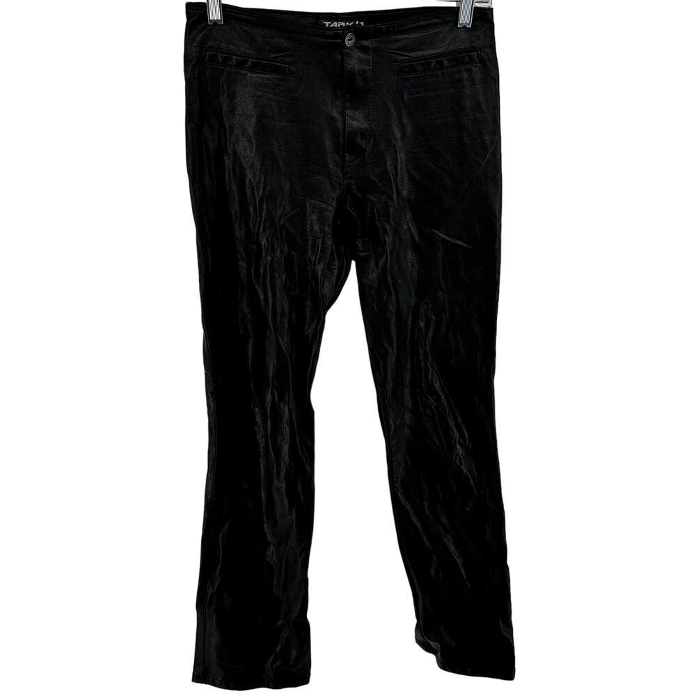 Vintage Tark'1 Peggy Faux Leather Straight Pants Y2K Black 3 Tall 30"x30.5"